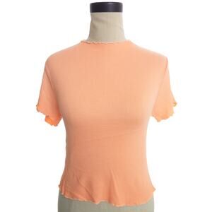 NWOT Free People Movement Madeline Baby Tee Peachy Orange Medium Large Shirt